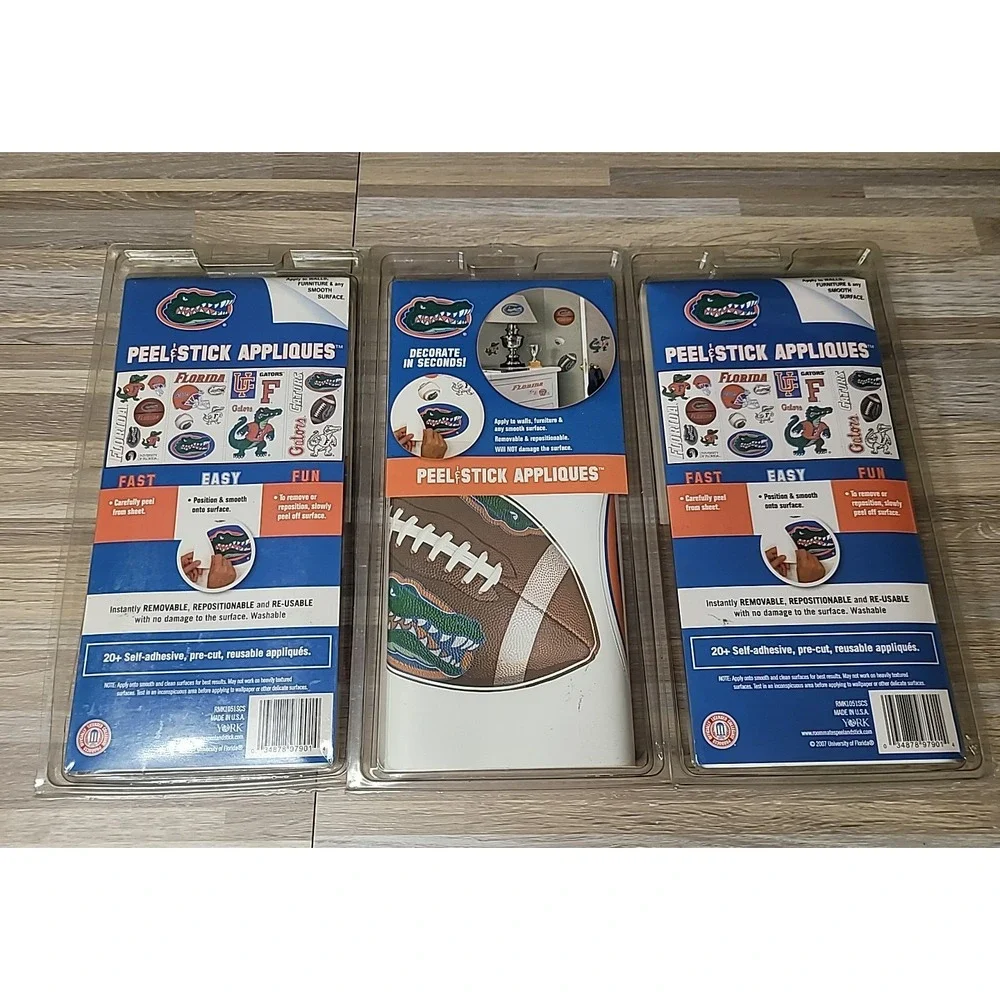 HUGE LOT of Florida Gators Decor! 5 Team Flags,‎ 4 Sets of Wall Decals ALL NEW